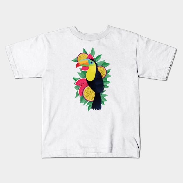 Tropical toucan Kids T-Shirt by jamesboast